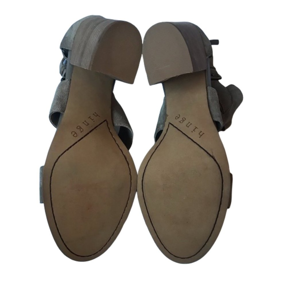 Hinge Women’s Tan Suede Block Heel Sandals Size 11.5M - Picture 6 of 8